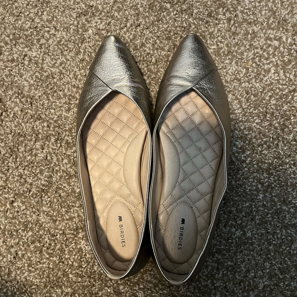 Birdies Gold Pointed Flats